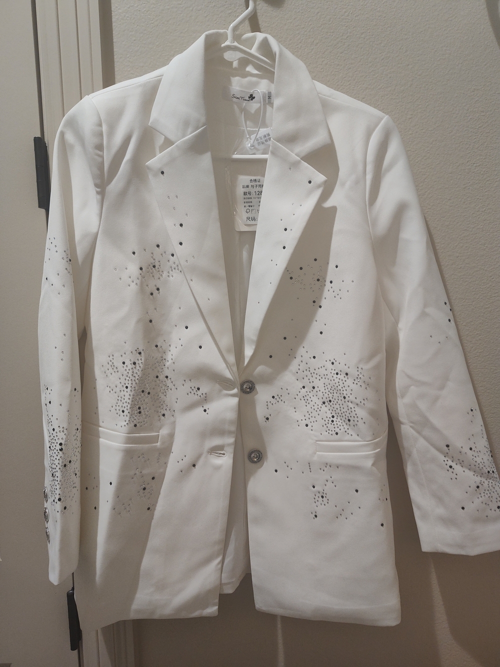 NWT Scar Tissue Jeweled White Women’s Blazer Size M